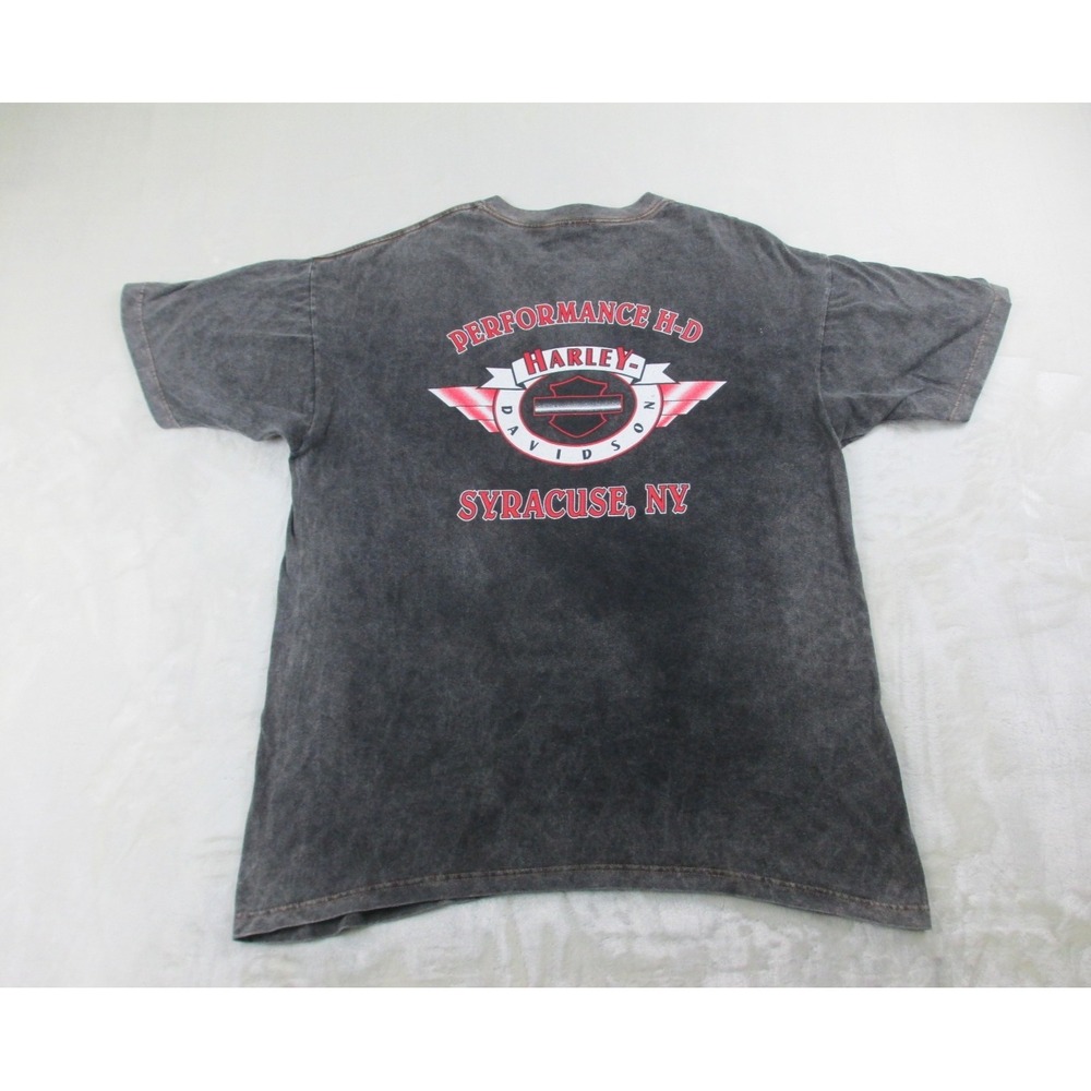 VINTAGE Harley‎ Davidson Shirt Mens Extra Large Gray Syracuse Motorcycle 90s*